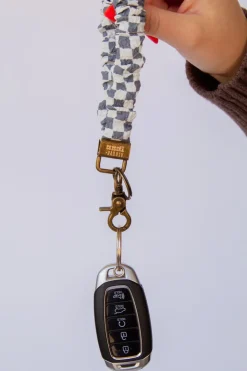 Andi x Rad Rev Grey Checkered Keychain