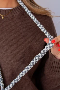 Andi x Rad Rev Grey Checkered Lanyard