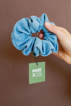 Andi Baby Blue Jean Oversized Scrunchie