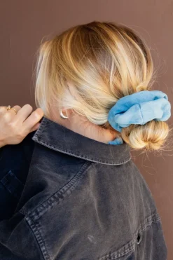 Andi Baby Blue Jean Oversized Scrunchie