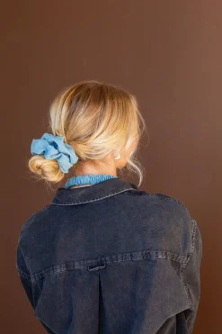 Andi Baby Blue Jean Oversized Scrunchie