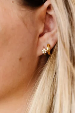 Andi Baby Daisy Hoop Earrings - Hypoallergenic