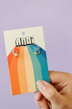 Andi Baby Daisy Hoop Earrings - Hypoallergenic