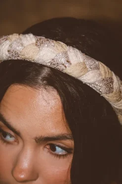 Andi Beige Braided Headband