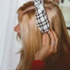 Andi Black and White Plaid Headband