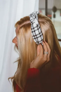 Andi Black and White Plaid Headband