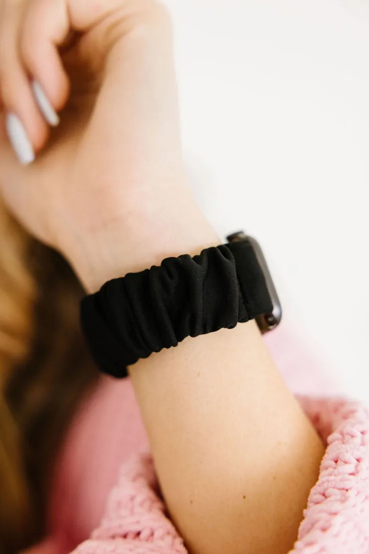 Andi Black Athletic Scrunchie Band Compatible with Apple Watch