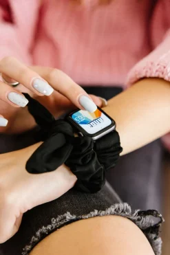 Andi Black Athletic Scrunchie Band Compatible with Apple Watch