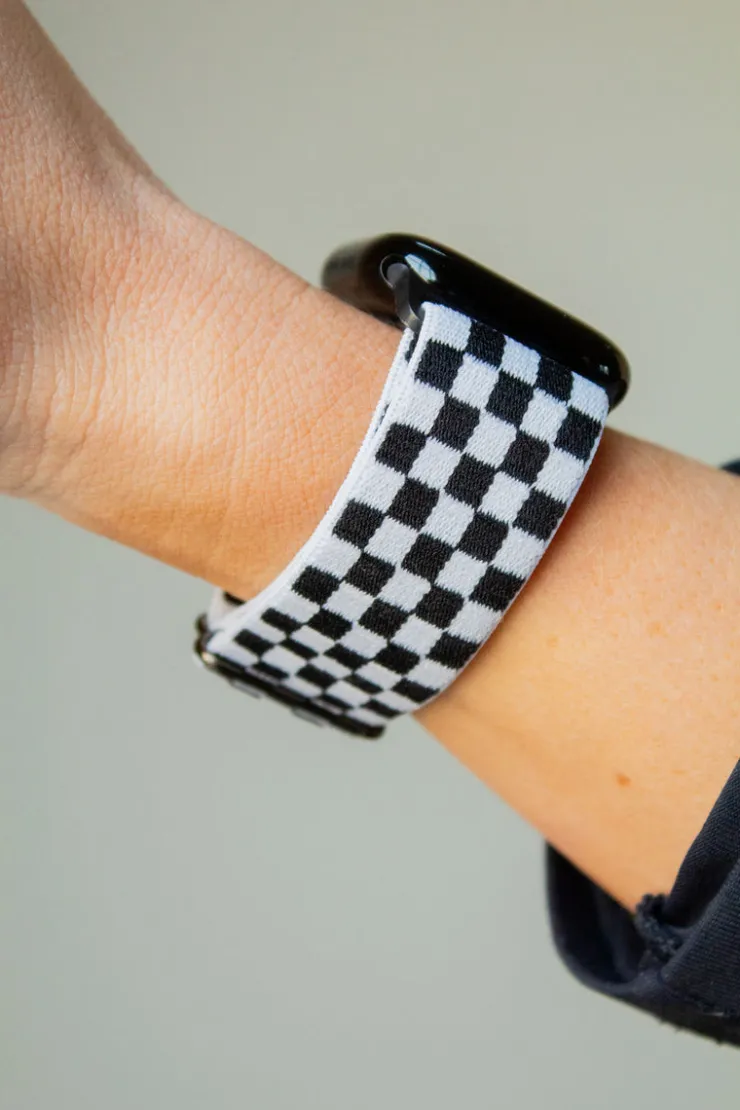 Andi Black Checkerboard Adjustable Elastic