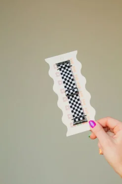 Andi Black Checkerboard Adjustable Elastic