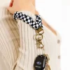 Andi Black Checkerboard Keychain