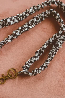 Andi Black Checkerboard Lanyard