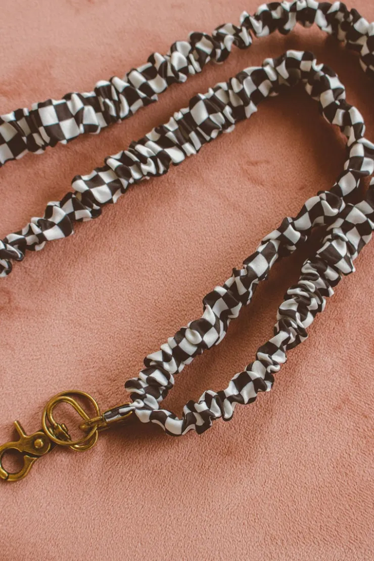 Andi Black Checkerboard Lanyard