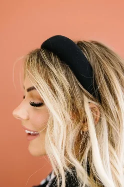 Andi Black Cushioned Hard Headband