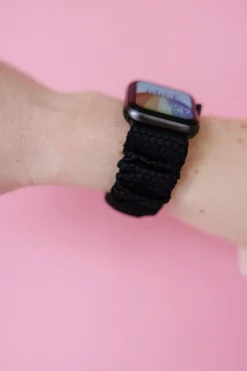 Andi Black Hexagon Athletic Scrunchie Band Compatible with Apple Watch