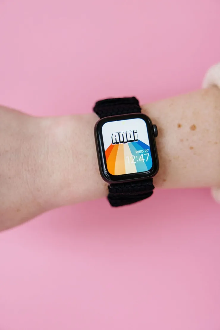 Andi Black Hexagon Athletic Scrunchie Band Compatible with Apple Watch