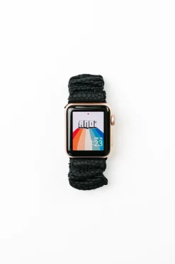 Andi Black Hexagon Athletic Scrunchie Band Compatible with Apple Watch