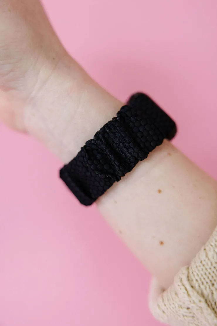 Andi Black Hexagon Athletic Scrunchie Band Compatible with Apple Watch