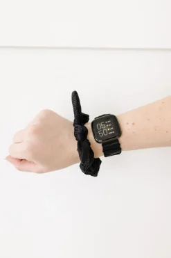 Andi Black Hexagon Athletic Watch Band for Fitbit Versa