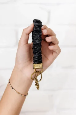 Andi Black Leather Keychain