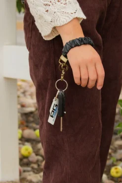 Andi Black Leather Keychain