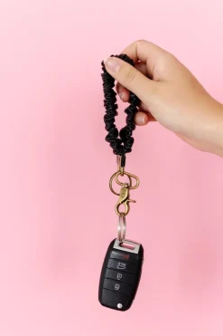 Andi Black Leather Keychain