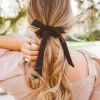 Andi Black Long Bow Scrunchie