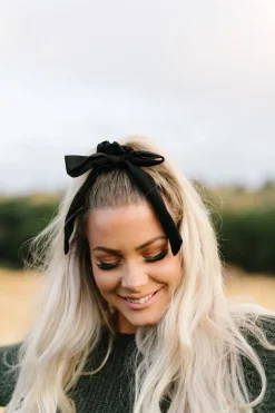 Andi Black Long Bow Scrunchie