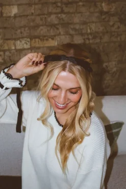 Andi Black Ribbon Bow Headband
