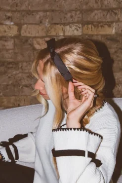 Andi Black Ribbon Bow Headband