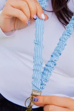 Andi Blue Striped Lanyard