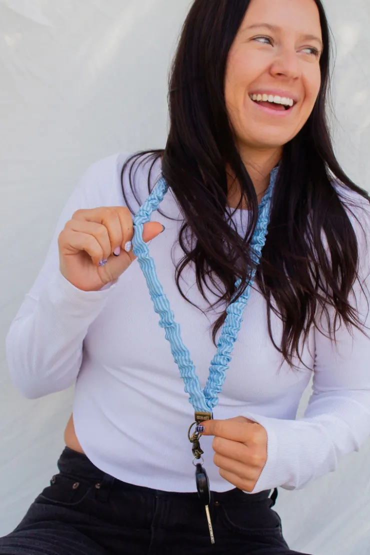 Andi Blue Striped Lanyard