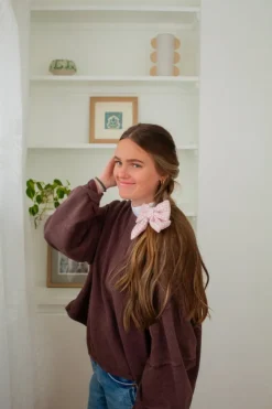 Andi Blush Tweed Bow