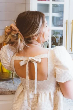 Andi Blush Waffle Knit Jumbo Scrunchie