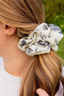 Andi Botanical Blue Jumbo Scrunchie