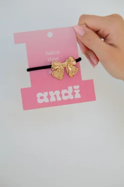 Andi Bow Charm Ponytail Holder