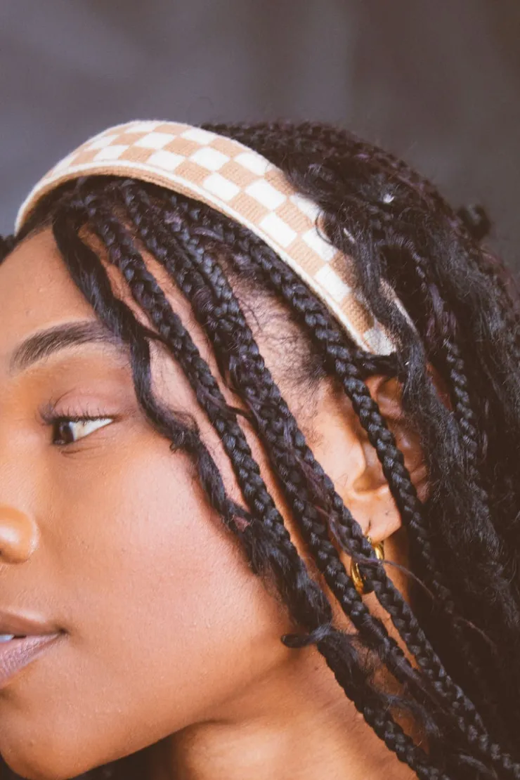 Andi Brown Checkered Hard Headband