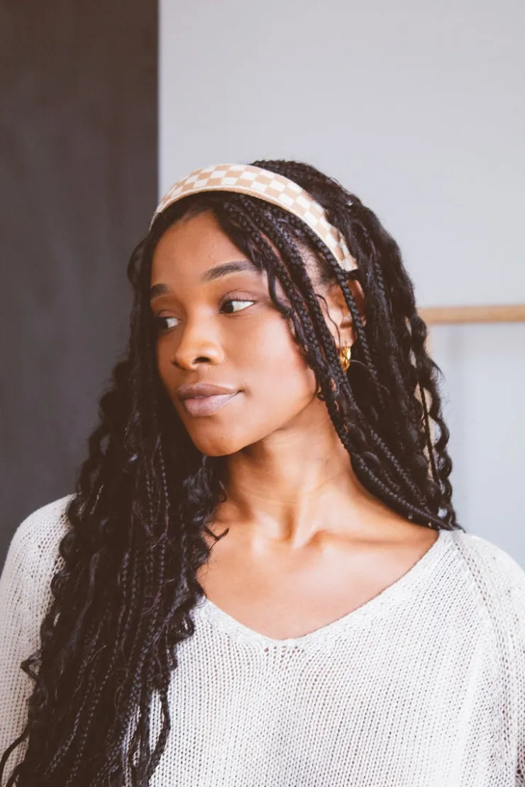 Andi Brown Checkered Hard Headband