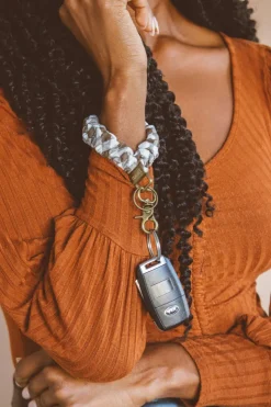 Andi Brown Checkered Keychain