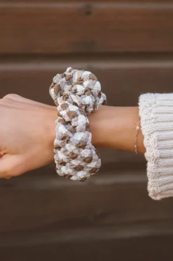 Andi Brown Checkered Oversized Scrunchie