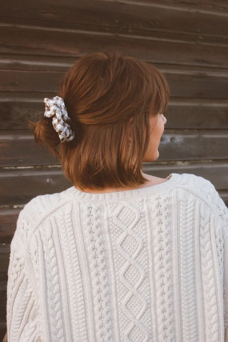 Andi Brown Checkered Oversized Scrunchie