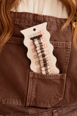 Andi Brown Gingham Scrunchie Band Compatible with Apple Watch