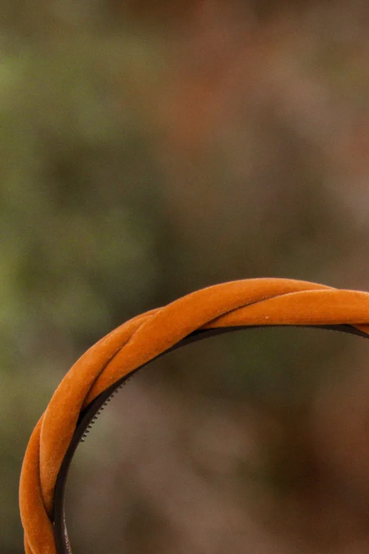 Andi Brown Velvet Braided Headband