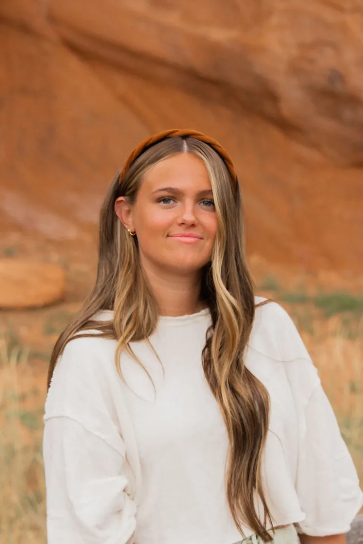 Andi Brown Velvet Braided Headband