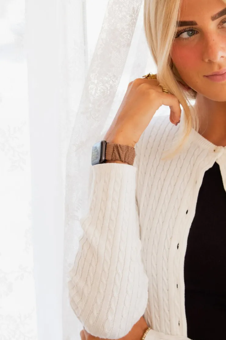 Andi Brown Waffle Scrunchie Band Compatible with Apple Watch