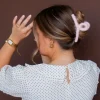 Andi Bubblegum Pink Knit Claw Clip
