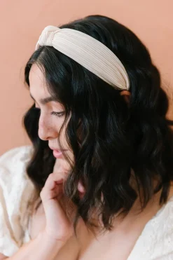 Andi Champagne Pleated Hard Headband