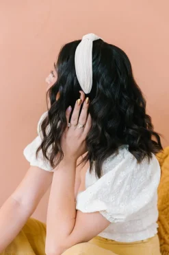 Andi Champagne Pleated Hard Headband