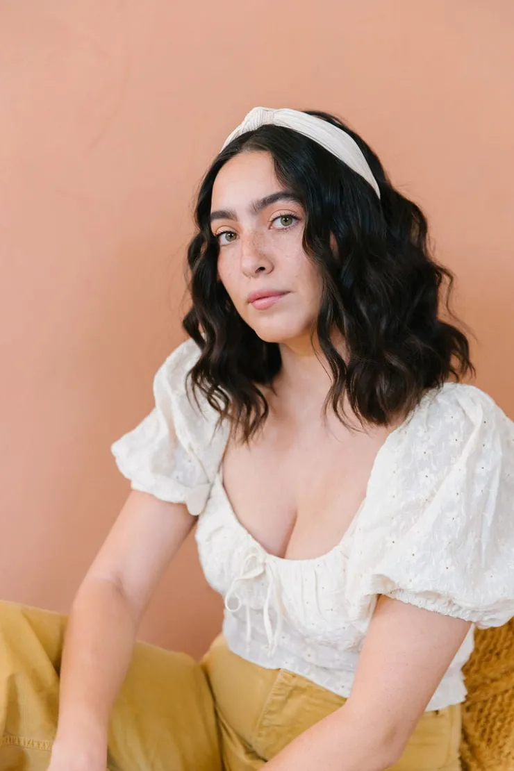 Andi Champagne Pleated Hard Headband