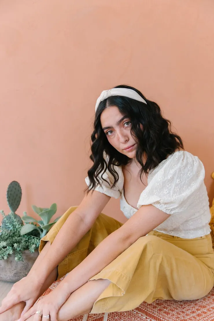 Andi Champagne Pleated Hard Headband